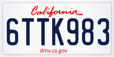 CA license plate 6TTK983