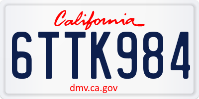 CA license plate 6TTK984