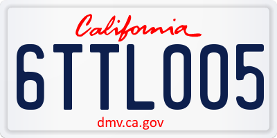 CA license plate 6TTL005