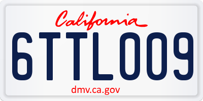 CA license plate 6TTL009