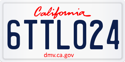 CA license plate 6TTL024