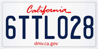 CA license plate 6TTL028