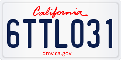 CA license plate 6TTL031