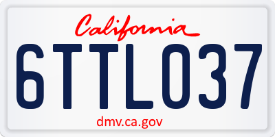 CA license plate 6TTL037