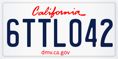 CA license plate 6TTL042