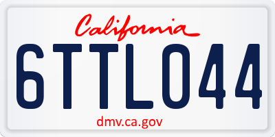 CA license plate 6TTL044