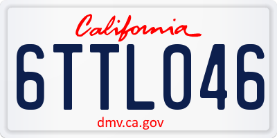 CA license plate 6TTL046