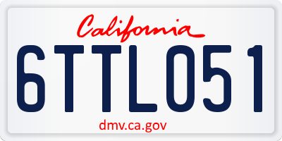 CA license plate 6TTL051