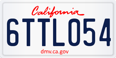 CA license plate 6TTL054