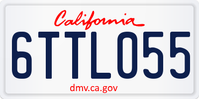 CA license plate 6TTL055