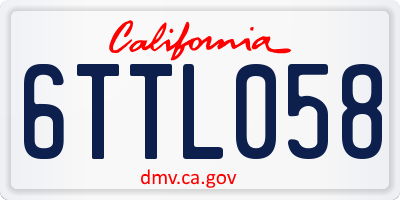 CA license plate 6TTL058