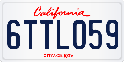 CA license plate 6TTL059