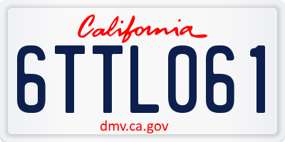 CA license plate 6TTL061