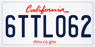 CA license plate 6TTL062