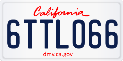 CA license plate 6TTL066