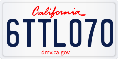 CA license plate 6TTL070