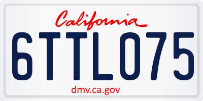 CA license plate 6TTL075