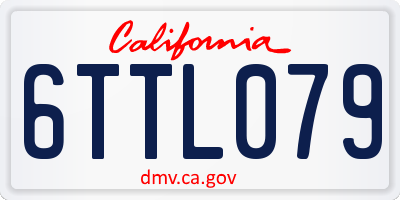 CA license plate 6TTL079