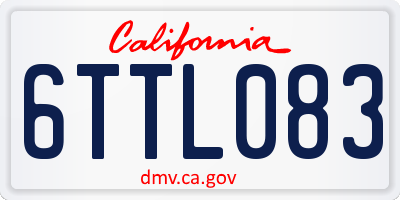 CA license plate 6TTL083