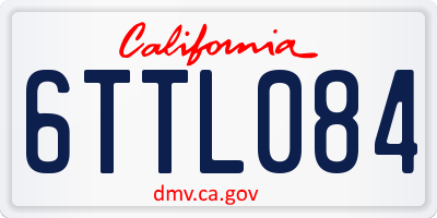 CA license plate 6TTL084