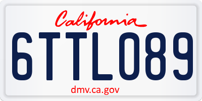 CA license plate 6TTL089