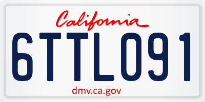 CA license plate 6TTL091