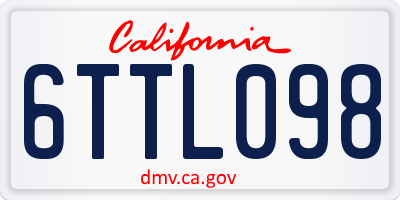 CA license plate 6TTL098