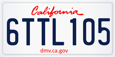 CA license plate 6TTL105