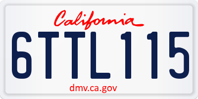 CA license plate 6TTL115