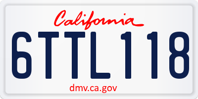 CA license plate 6TTL118