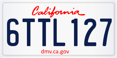 CA license plate 6TTL127