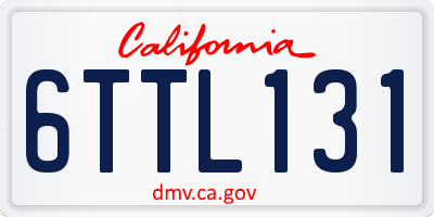 CA license plate 6TTL131