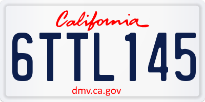 CA license plate 6TTL145