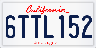 CA license plate 6TTL152