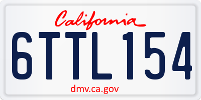 CA license plate 6TTL154