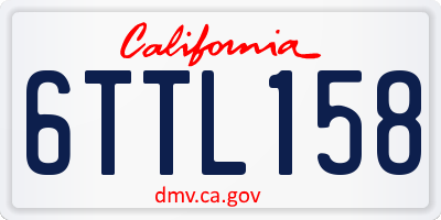 CA license plate 6TTL158