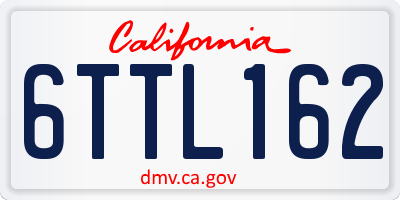 CA license plate 6TTL162