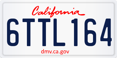 CA license plate 6TTL164