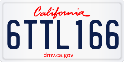 CA license plate 6TTL166