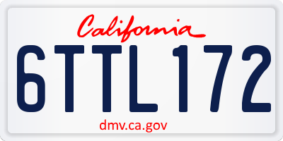 CA license plate 6TTL172