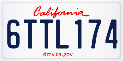 CA license plate 6TTL174