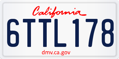 CA license plate 6TTL178