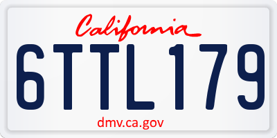 CA license plate 6TTL179