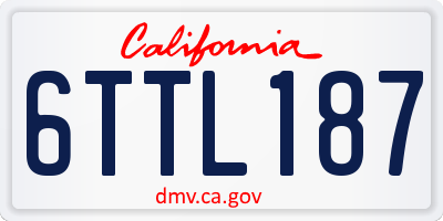 CA license plate 6TTL187