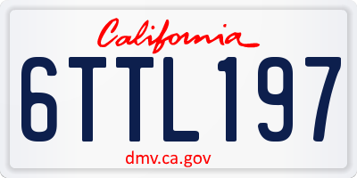 CA license plate 6TTL197