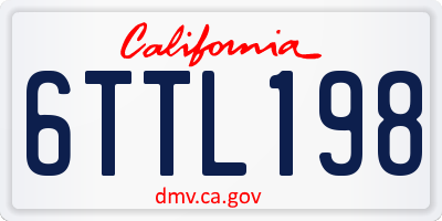 CA license plate 6TTL198