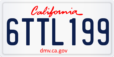 CA license plate 6TTL199