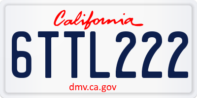 CA license plate 6TTL222
