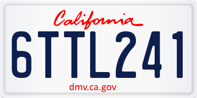 CA license plate 6TTL241