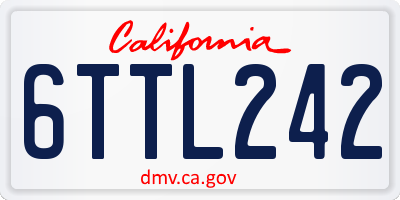 CA license plate 6TTL242